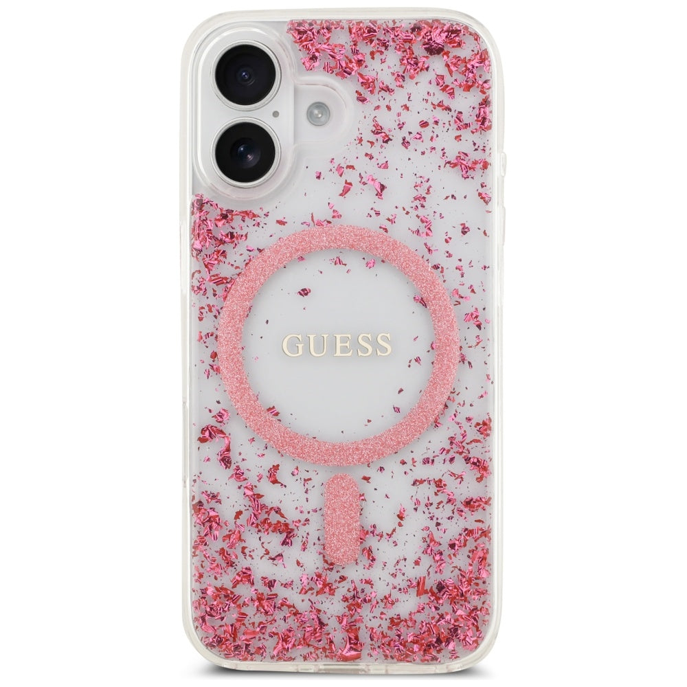 MagSafe-skal för Apple iPhone 17, Guess, Resin Bottom Glitter, Rosa