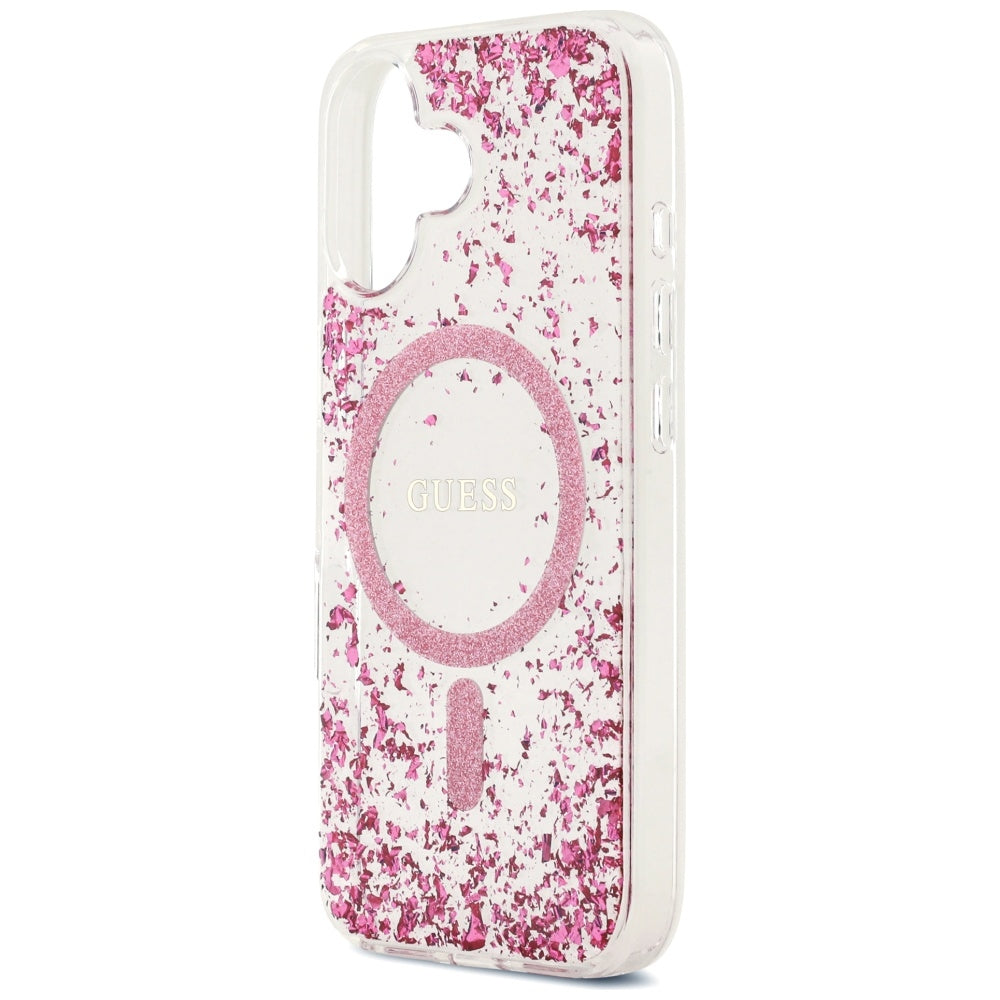 MagSafe-skal för Apple iPhone 17, Guess, Resin Bottom Glitter, Rosa