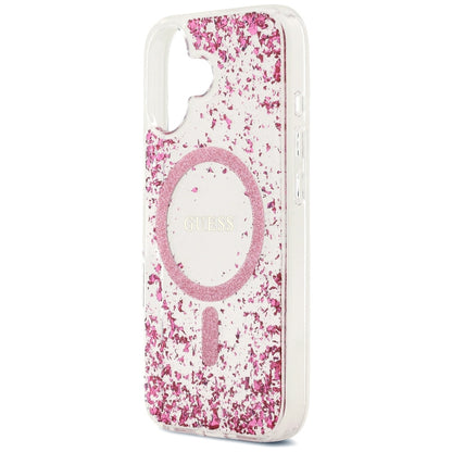 MagSafe-skal för Apple iPhone 17, Guess, Resin Bottom Glitter, Rosa