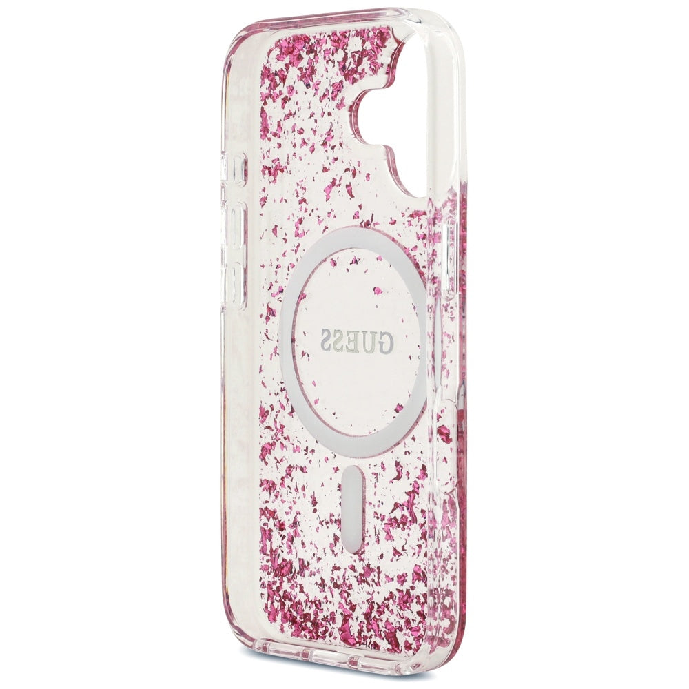 MagSafe-skal för Apple iPhone 17, Guess, Resin Bottom Glitter, Rosa
