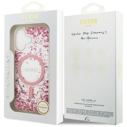 MagSafe-skal för Apple iPhone 17, Guess, Resin Bottom Glitter, Rosa