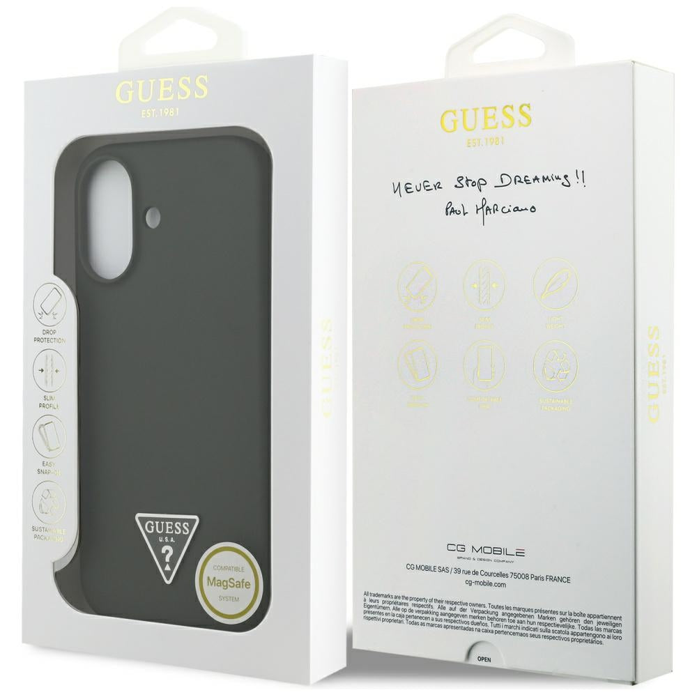 MagSafe Case for Apple iPhone 17, Guess, Triangle Logo, Khaki