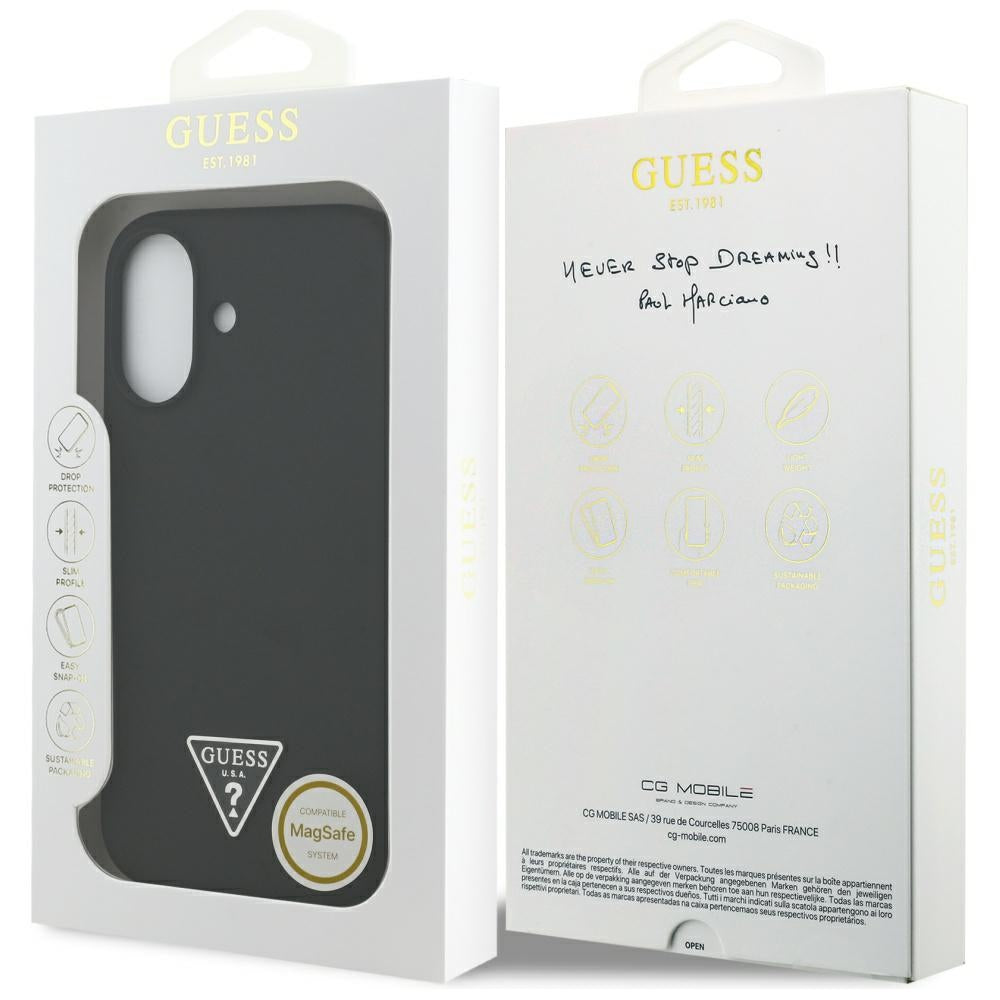 MagSafe Case for Apple iPhone 17, Guess, Triangle Logo, Black