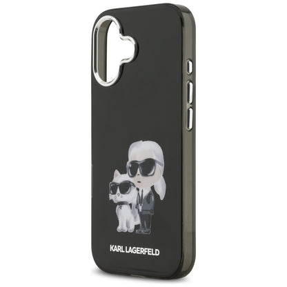 MagSafe Case for Apple iPhone 17, Karl Lagerfeld, IML Aquarelle Karl & Choupette Logo, Black