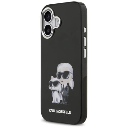 MagSafe Case for Apple iPhone 17, Karl Lagerfeld, IML Aquarelle Karl & Choupette Logo, Black