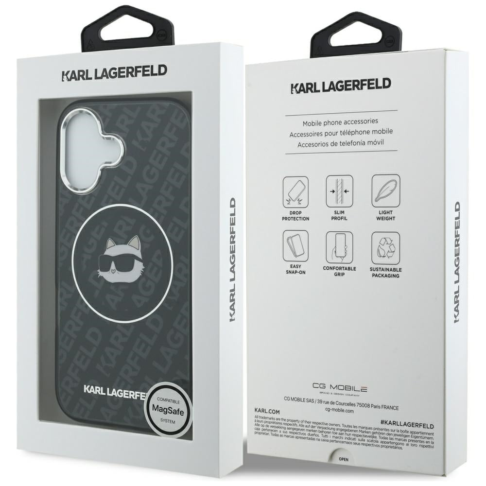 MagSafe Case for Apple iPhone 17, Karl Lagerfeld, IML Choupette's Head, Black