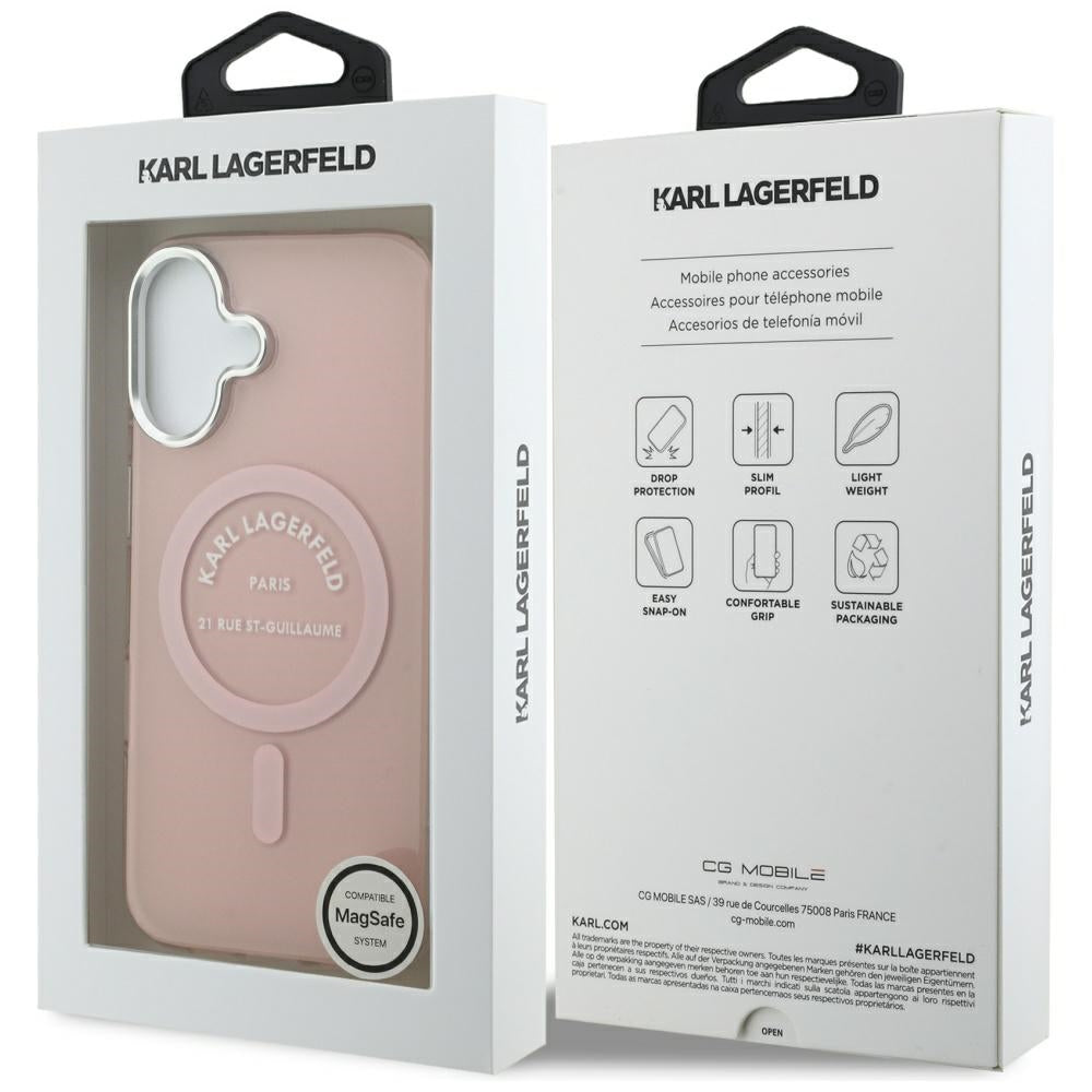 MagSafe-skal för Apple iPhone 17, Karl Lagerfeld, IML Logo RSG, Rosa