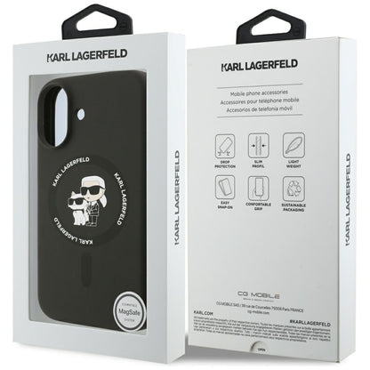 MagSafe-skal för Apple iPhone 17, Karl Lagerfeld, Ring Karl & Choupette, Svart