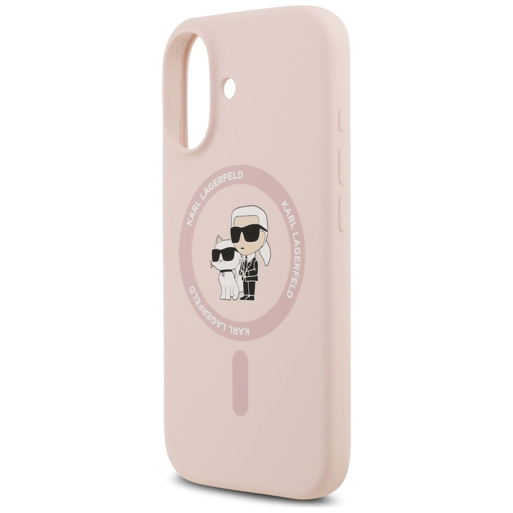 MagSafe-skal för Apple iPhone 17, Karl Lagerfeld, Ring Karl & Choupette, Rosa