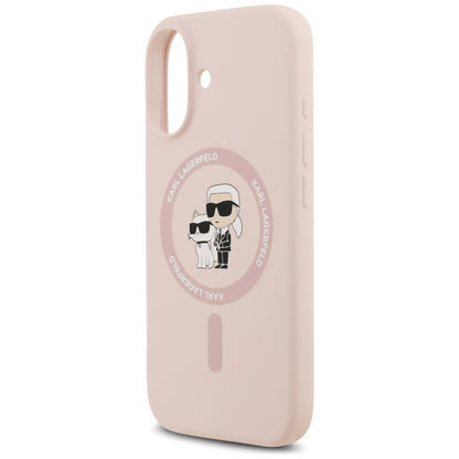 MagSafe-skal för Apple iPhone 17, Karl Lagerfeld, Ring Karl & Choupette, Rosa