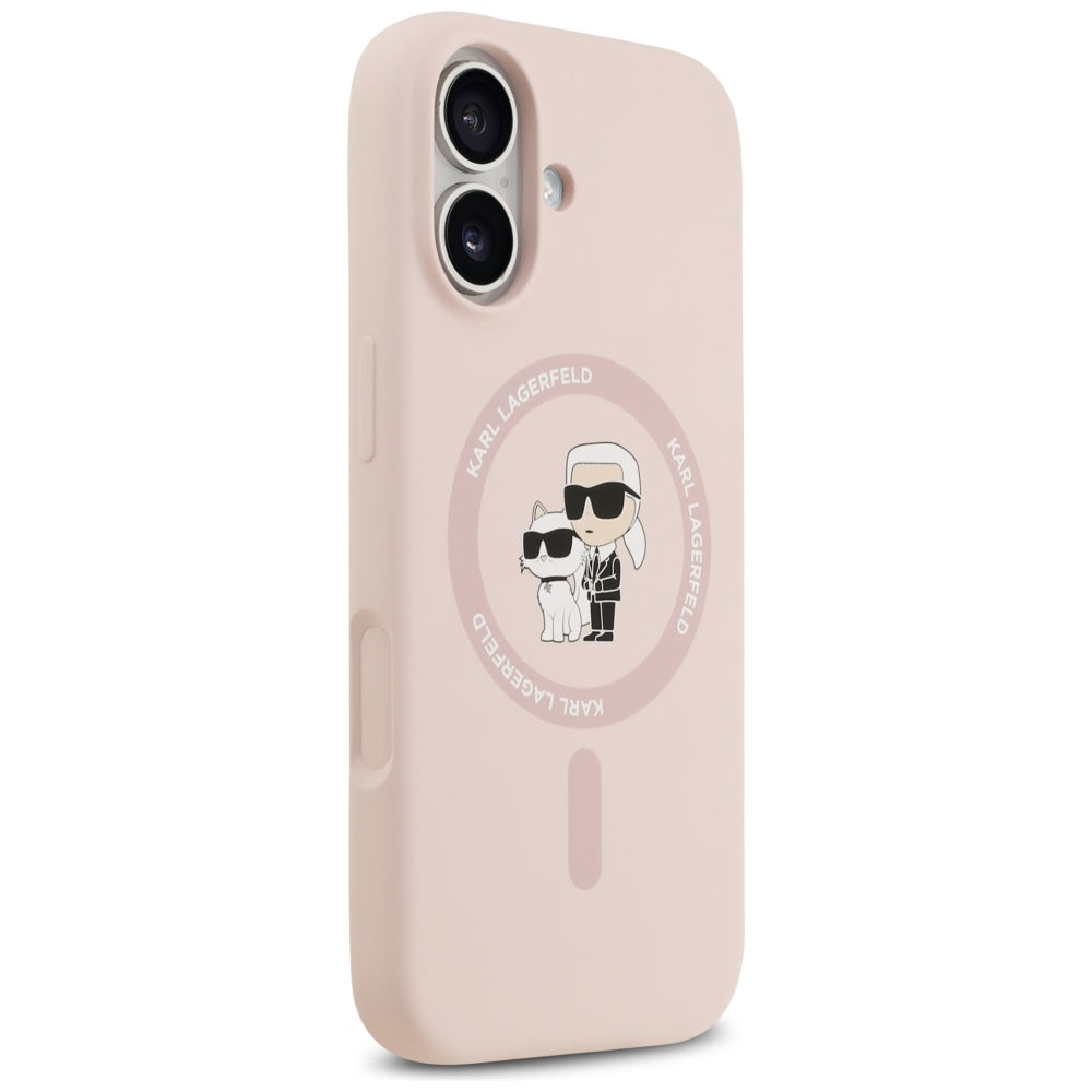 MagSafe-skal för Apple iPhone 17, Karl Lagerfeld, Ring Karl & Choupette, Rosa
