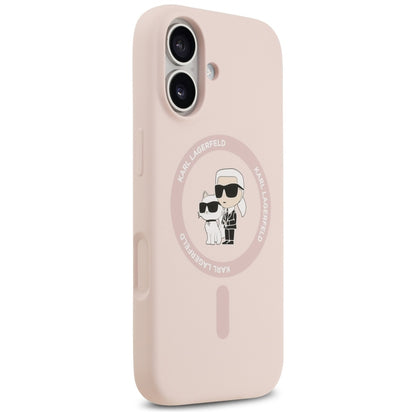 MagSafe-skal för Apple iPhone 17, Karl Lagerfeld, Ring Karl & Choupette, Rosa