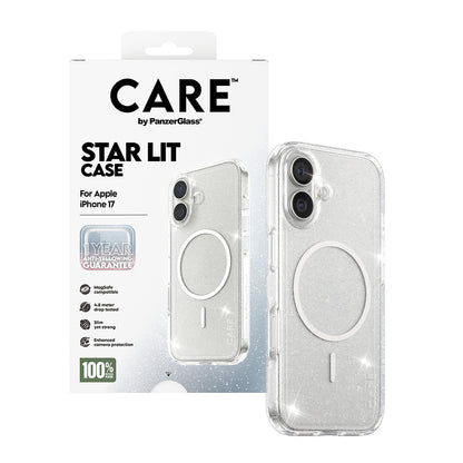 MagSafe-skal för Apple iPhone 17, PanzerGlass, Care Urban Explorer Star Lit, Transparent Vit