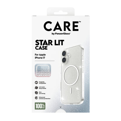 MagSafe-skal för Apple iPhone 17, PanzerGlass, Care Urban Explorer Star Lit, Transparent Vit