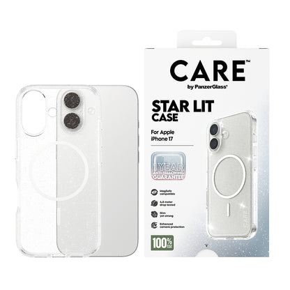 MagSafe-skal för Apple iPhone 17, PanzerGlass, Care Urban Explorer Star Lit, Transparent Vit