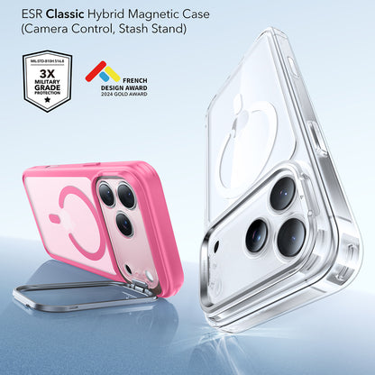MagSafe-skal för Apple iPhone 17 Pro, ESR, Classic Hybrid Kickstand, Satinrosa