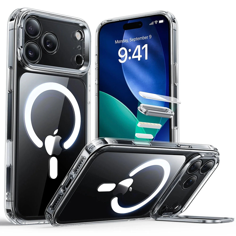 MagSafe-skal för Apple iPhone 17 Pro, ESR, Classic Hybrid Kickstand, Transparent