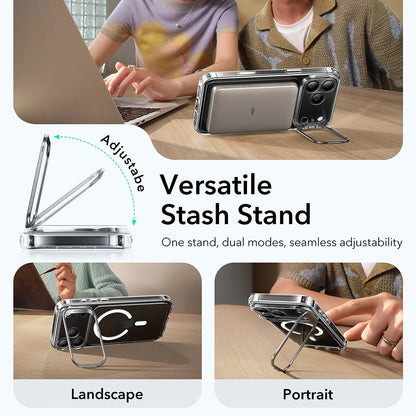 MagSafe-skal för Apple iPhone 17 Pro, ESR, Classic Hybrid Kickstand, Transparent