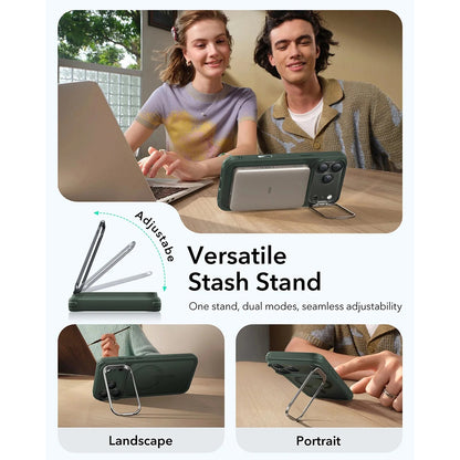 MagSafe-skal för Apple iPhone 17 Pro, ESR, Classic Hybrid Kickstand, Satin Grön