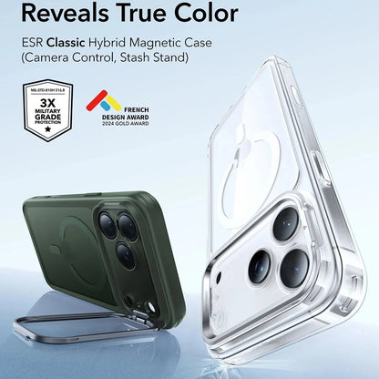 MagSafe-skal för Apple iPhone 17 Pro, ESR, Classic Hybrid Kickstand, Satin Grön