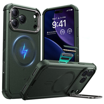 MagSafe-skal för Apple iPhone 17 Pro, ESR, Cyber Armor Kickstand, Grön