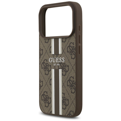 MagSafe-skal för Apple iPhone 17 Pro, Guess, 4G Printed Stripes, Brun