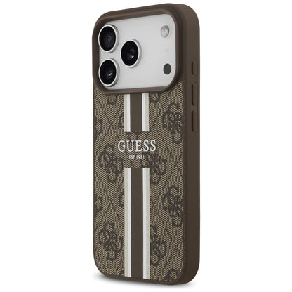 MagSafe-skal för Apple iPhone 17 Pro, Guess, 4G Printed Stripes, Brun