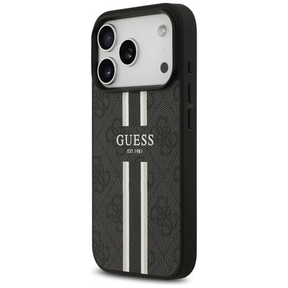 MagSafe-skal för Apple iPhone 17 Pro, Guess, 4G Printed Stripes, Svart