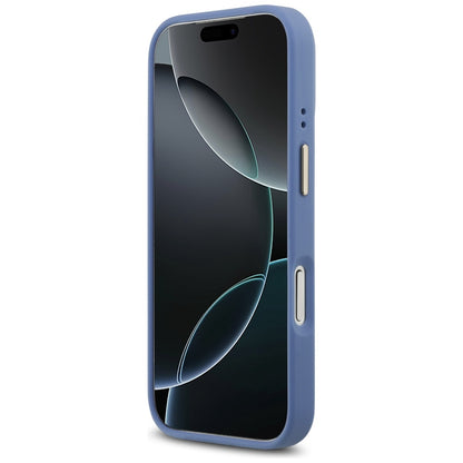 MagSafe-skal för Apple iPhone 17 Pro, Guess, 4G Strass Logo med Stor Rem, Blå