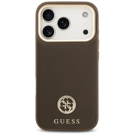 MagSafe-skal för Apple iPhone 17 Pro, Guess, Grained Strass Logo, Brun