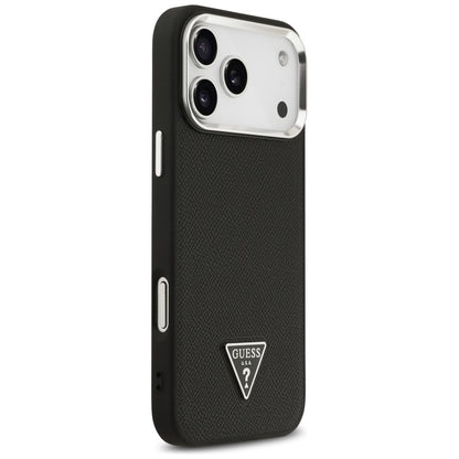 MagSafe Case for Apple iPhone 17 Pro, Guess, Grained Triangle Logo, Black