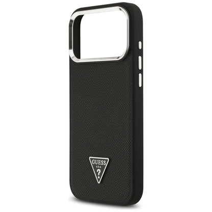 MagSafe Case for Apple iPhone 17 Pro, Guess, Grained Triangle Logo, Black