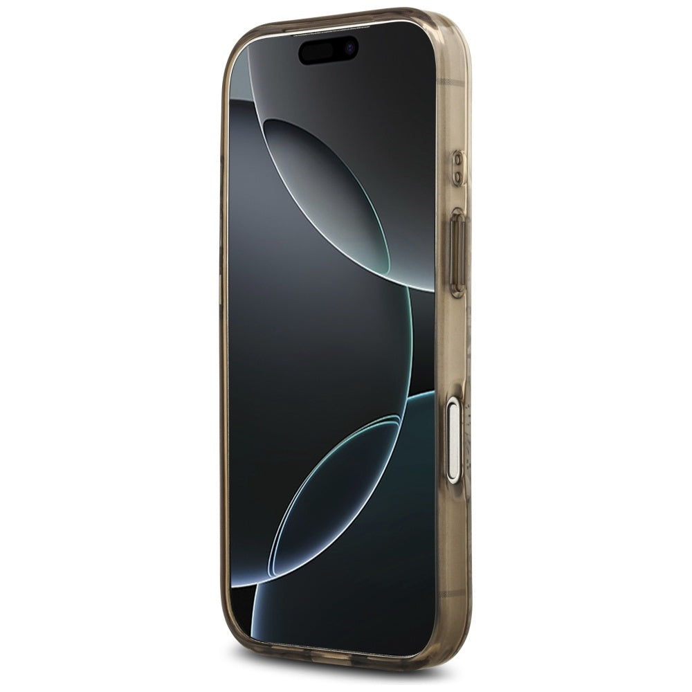 MagSafe-skal för Apple iPhone 17 Pro, Guess, IML Flower and Tonal Circle, Brun