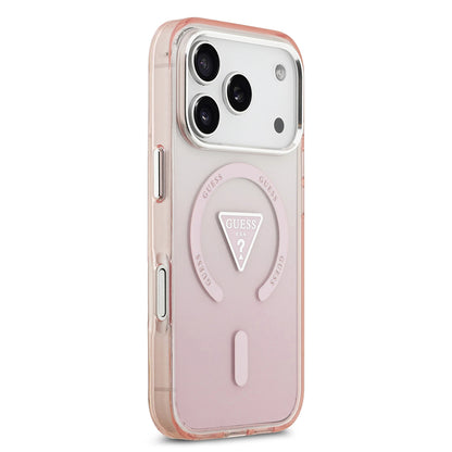 MagSafe-skal för Apple iPhone 17 Pro, Guess, IML Gradient Triangle Logo, Rosa