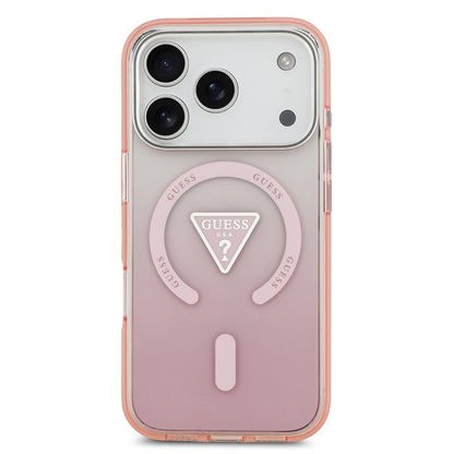 MagSafe-skal för Apple iPhone 17 Pro, Guess, IML Gradient Triangle Logo, Rosa