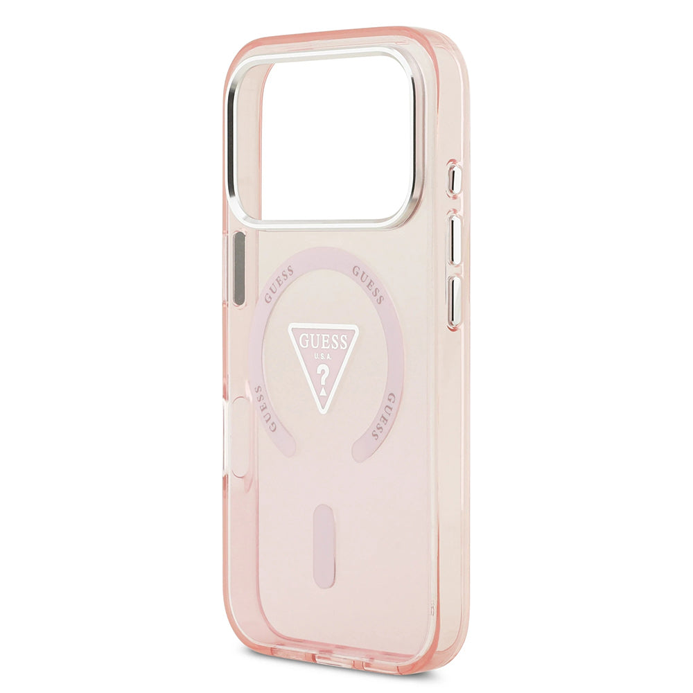 MagSafe-skal för Apple iPhone 17 Pro, Guess, IML Gradient Triangle Logo, Rosa