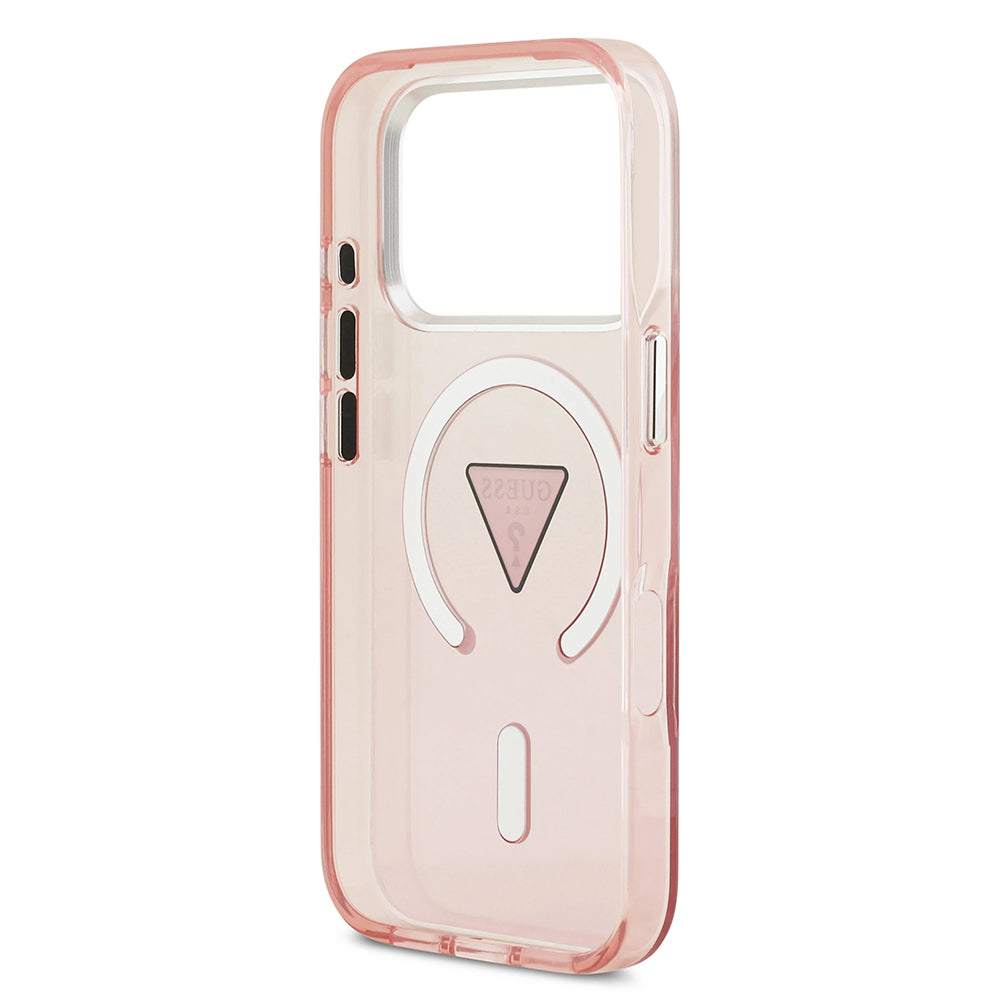 MagSafe-skal för Apple iPhone 17 Pro, Guess, IML Gradient Triangle Logo, Rosa