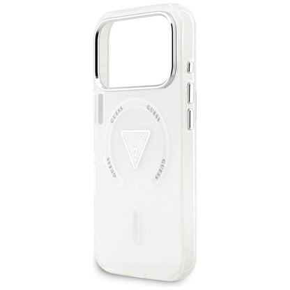 MagSafe Case for Apple iPhone 17 Pro, Guess, IML Gradient Triangle Logo, Transparent