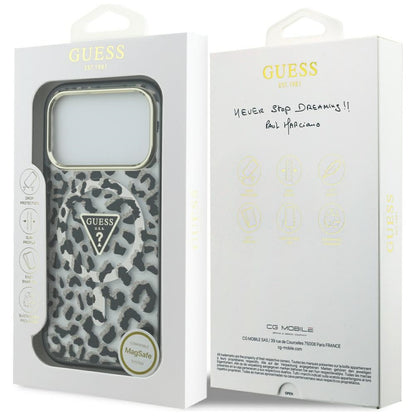 MagSafe-skal för Apple iPhone 17 Pro, Guess, Leopard Glitter, Svart