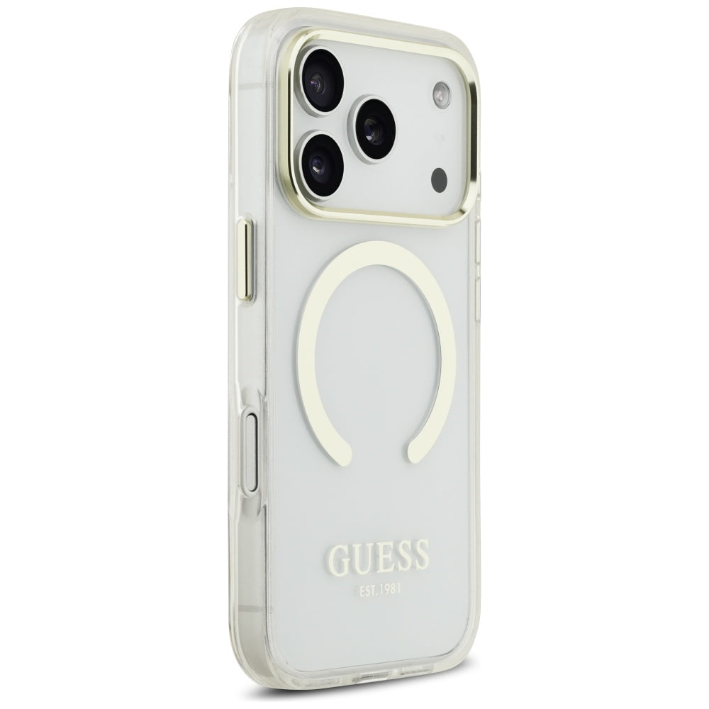 MagSafe-skal för Apple iPhone 17 Pro, Guess, Metal Outline, Guld