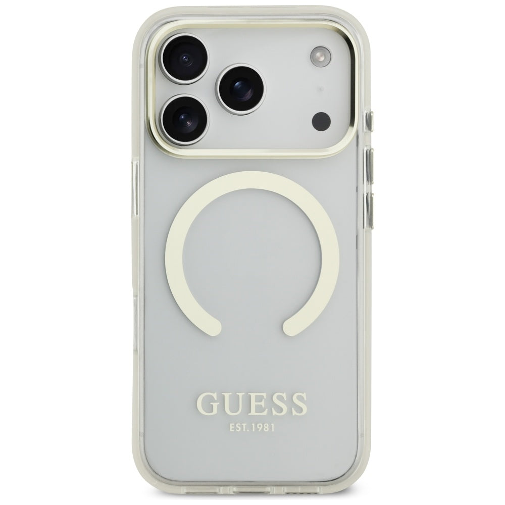 MagSafe-skal för Apple iPhone 17 Pro, Guess, Metal Outline, Guld