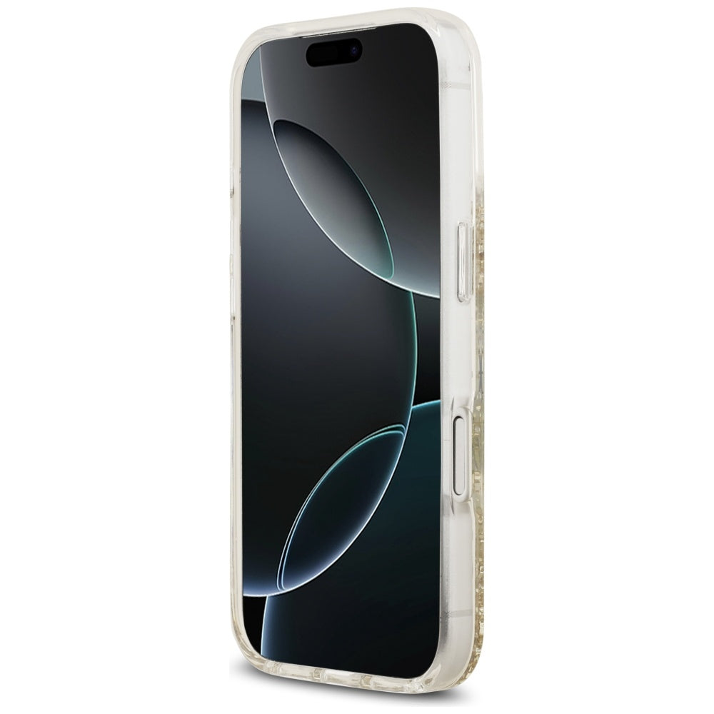 MagSafe-skal för Apple iPhone 17 Pro, Guess, Resin Bottom Glitter, Guld