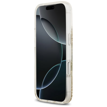 MagSafe-skal för Apple iPhone 17 Pro, Guess, Resin Bottom Glitter, Guld