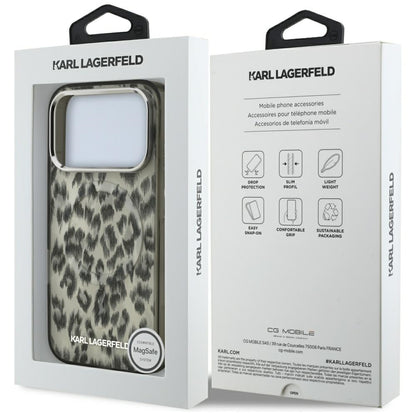 MagSafe-skal för Apple iPhone 17 Pro, Karl Lagerfeld, IML Leopardmönster, Brun