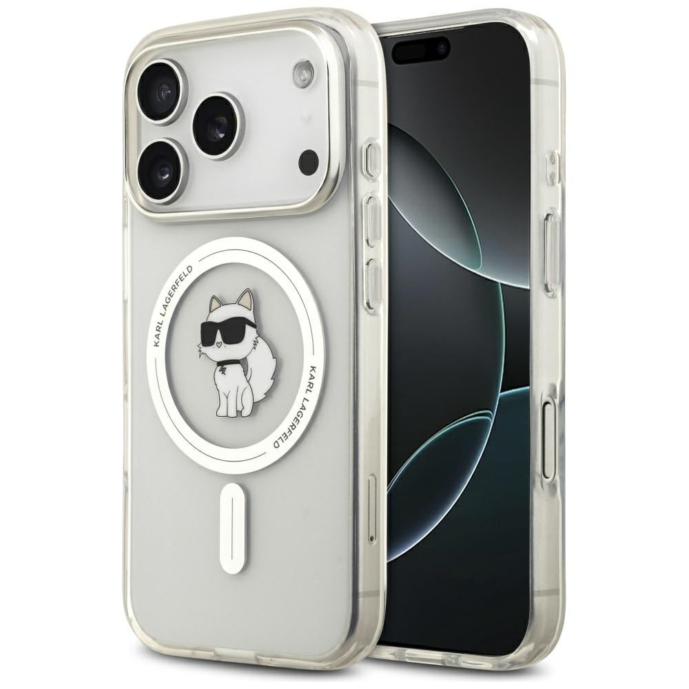 MagSafe-skal för Apple iPhone 17 Pro, Karl Lagerfeld, IML Logo Choupette, Transparent