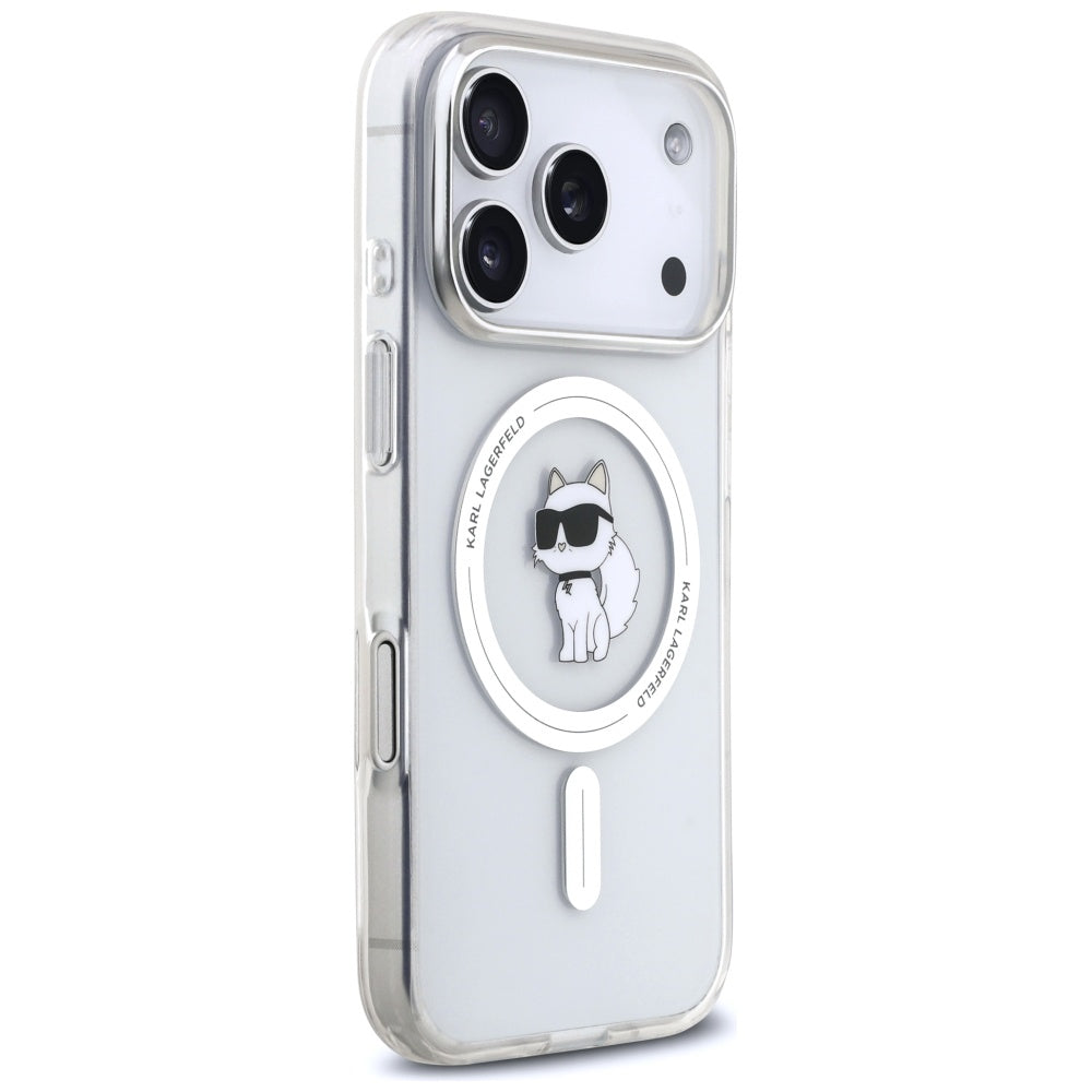 MagSafe-skal för Apple iPhone 17 Pro, Karl Lagerfeld, IML Logo Choupette, Transparent