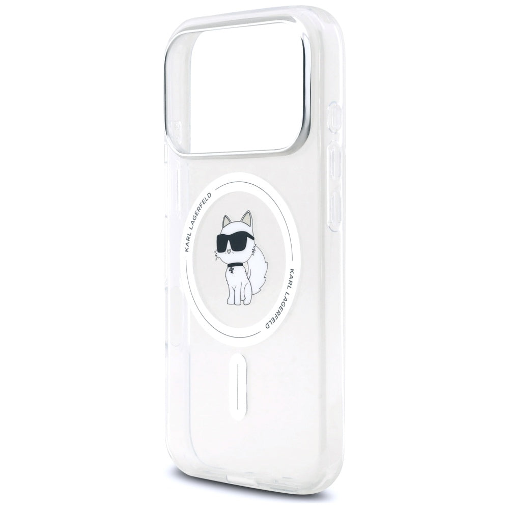 MagSafe-skal för Apple iPhone 17 Pro, Karl Lagerfeld, IML Logo Choupette, Transparent