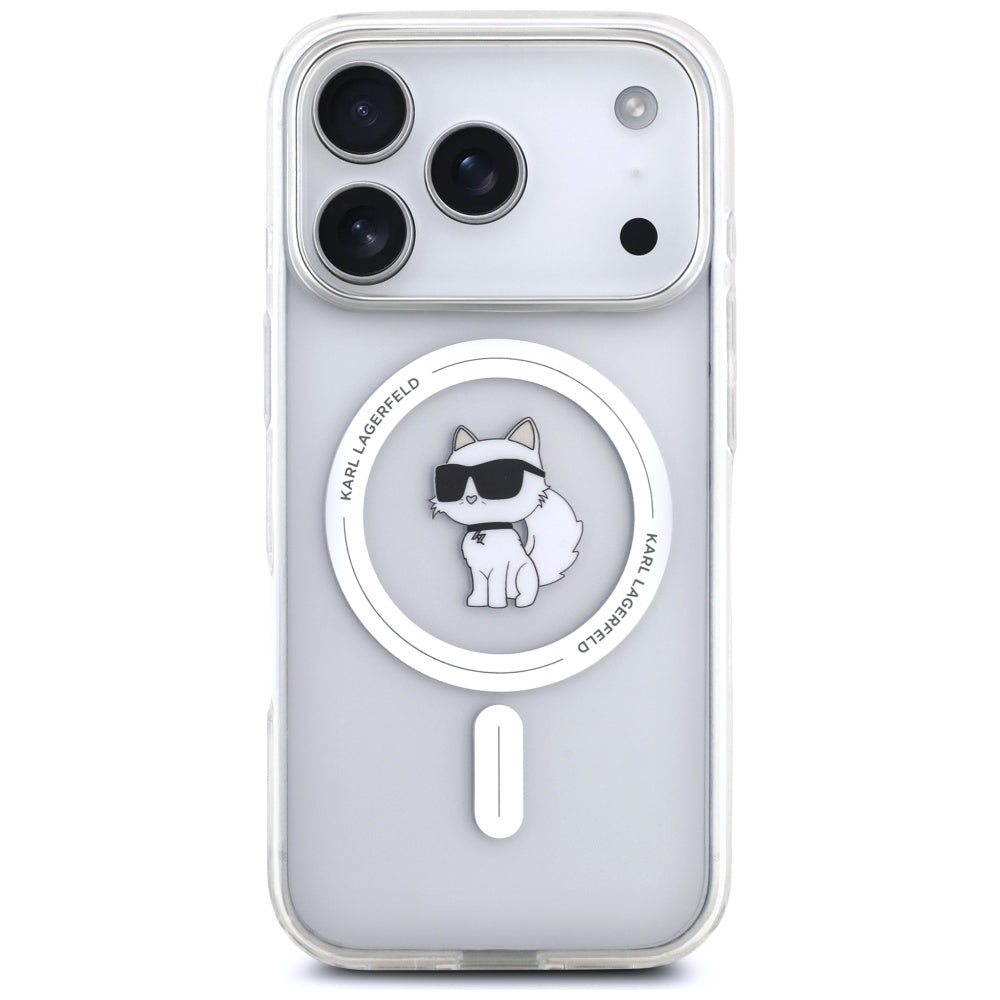 MagSafe-skal för Apple iPhone 17 Pro, Karl Lagerfeld, IML Logo Choupette, Transparent