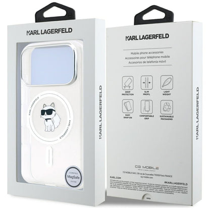 MagSafe-skal för Apple iPhone 17 Pro, Karl Lagerfeld, IML Logo Choupette, Transparent