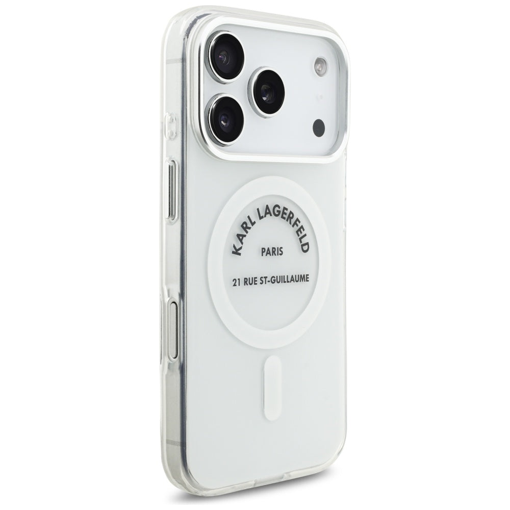MagSafe-skal för Apple iPhone 17 Pro, Karl Lagerfeld, IML Logo RSG, Transparent